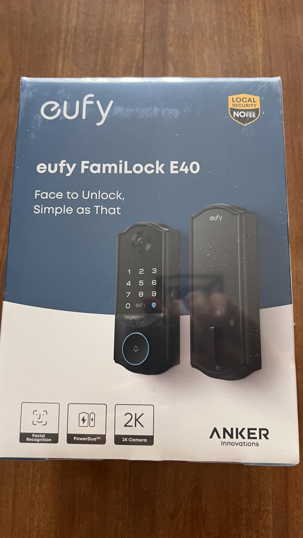 eufy Security Smart Lock E40, Front Door Deadbolt with Facial Recognition | 3-in-1 Smart Entry with Video Doorbell, 2K Camera, Face Unlocking Keyless Entry, 32GB Built-in Storage, Dual Power, Matter customer photo 1