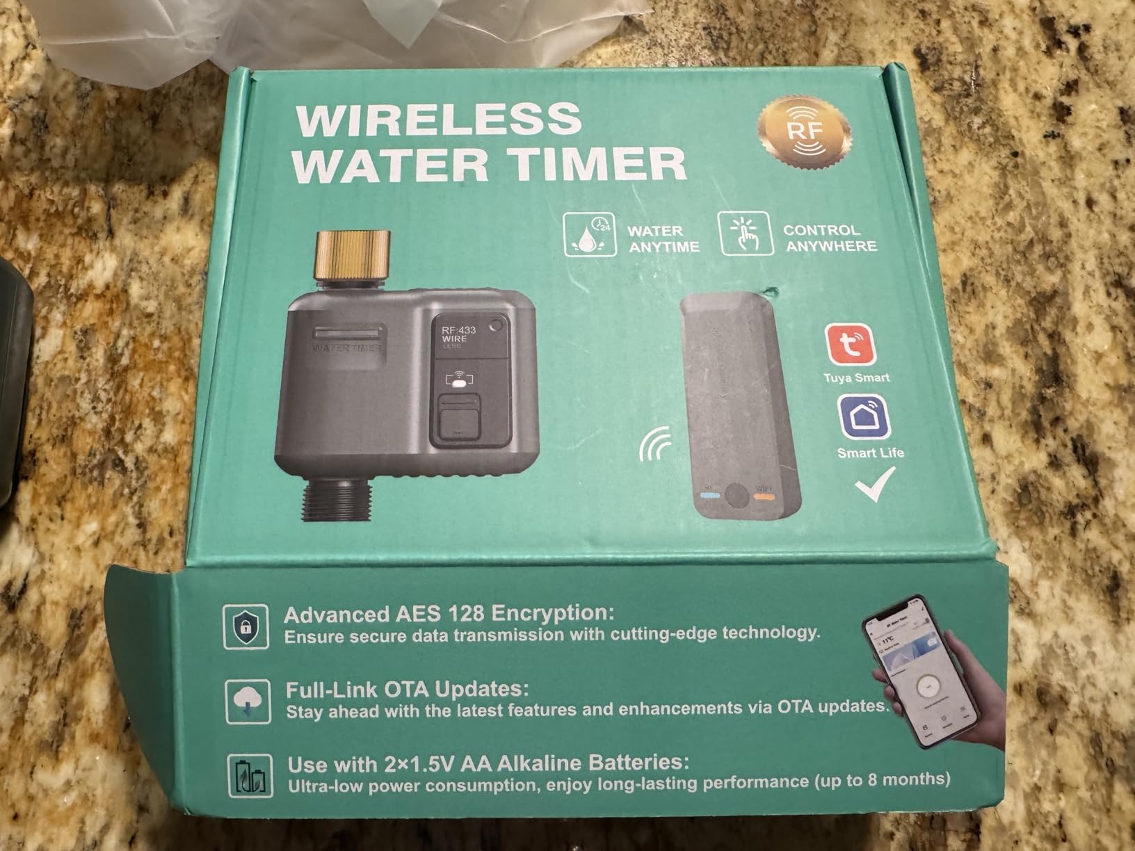 WiFi Water Timer for Garden Hose, Smart Sprinkler Controller with 984ft RF Range, Smart Lawn Watering System Irrigation Timer, APP/Voice Control, Rain Delay, Manual Irrigation (Brass Inlet) customer photo 1