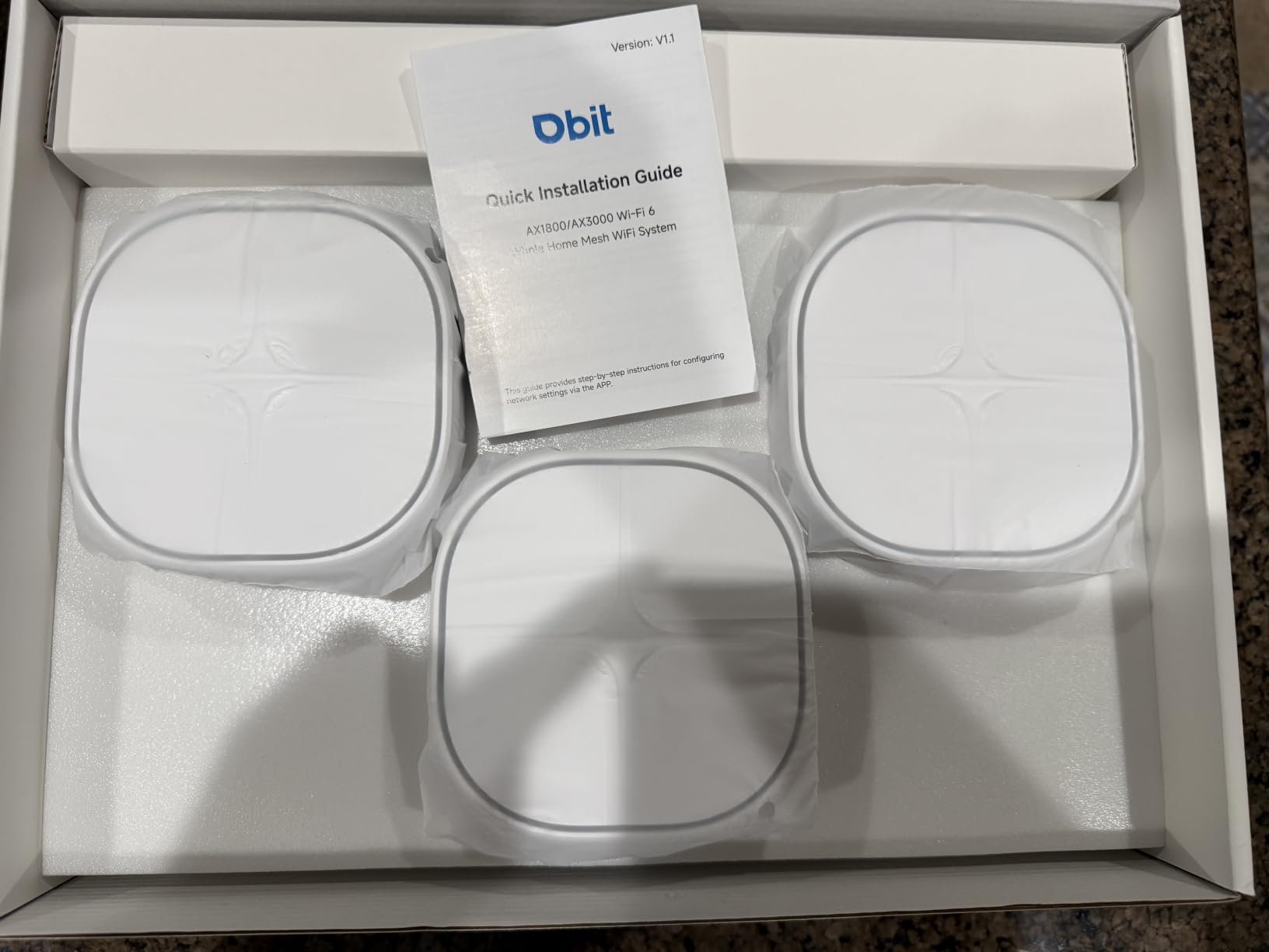 DBIT AX1800 WiFi 6 Mesh System - Covers 6500 sq ft and 150+ Devices, 3-Pack | Dual-Band, Gigabit Ports, Seamless Roaming, Supports Ethernet Backhaul, WiFi Router/Extender Replacement, D-MAX5 customer photo 1