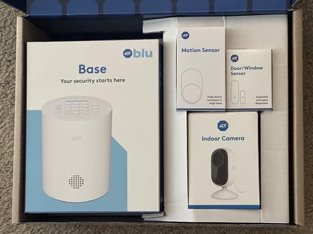 ADT Blu Indoor Camera Home Security System, 2K Video, Plan Required | Door/window sensor, Motion detector, Night vision, 2-way audio, Pet camera, ADT+ App control customer photo 1