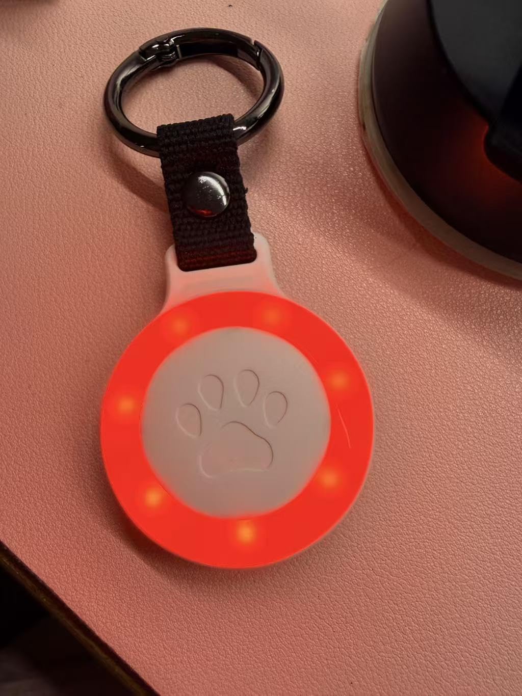 Pet Tracker for Dogs Cats, Location & LED Night Light Tag, No Monthly Fee | Compatible with iPhone, Compatible iOS, IPX7 Waterproof Collar Tag, 360-Day Battery, Paw Print Design, Lightweight 25g customer photo 2