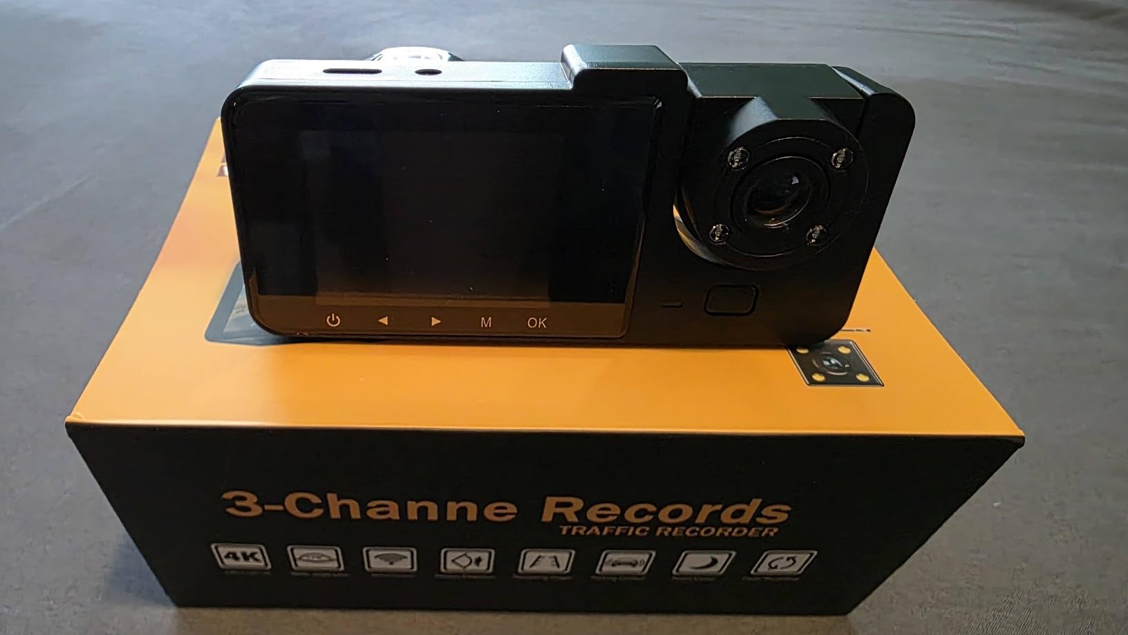 Dash Cam Front and Rear Inside 3 Channel 4K Full UHD Dash Camera for Cars | Built-in 32GB Card with IR Night Vision, 24 Hours Recording, Loop Recording, G-Sensor (Black) customer photo 1