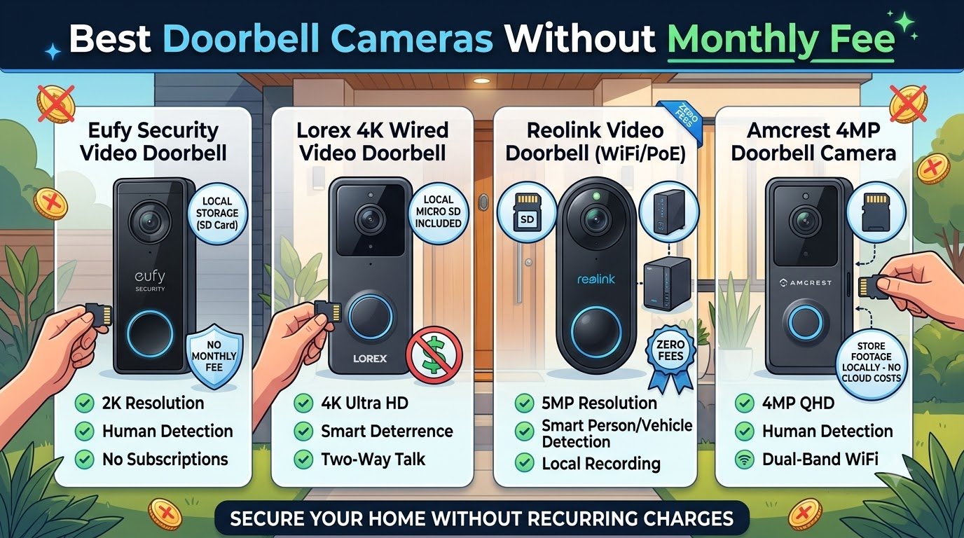 best doorbell cameras without monthly fee