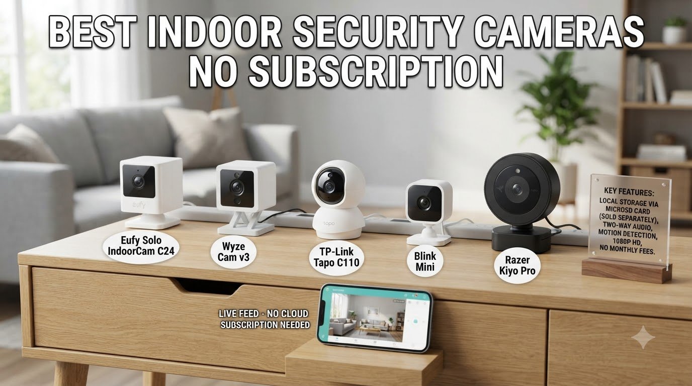 best indoor security cameras with no subscription