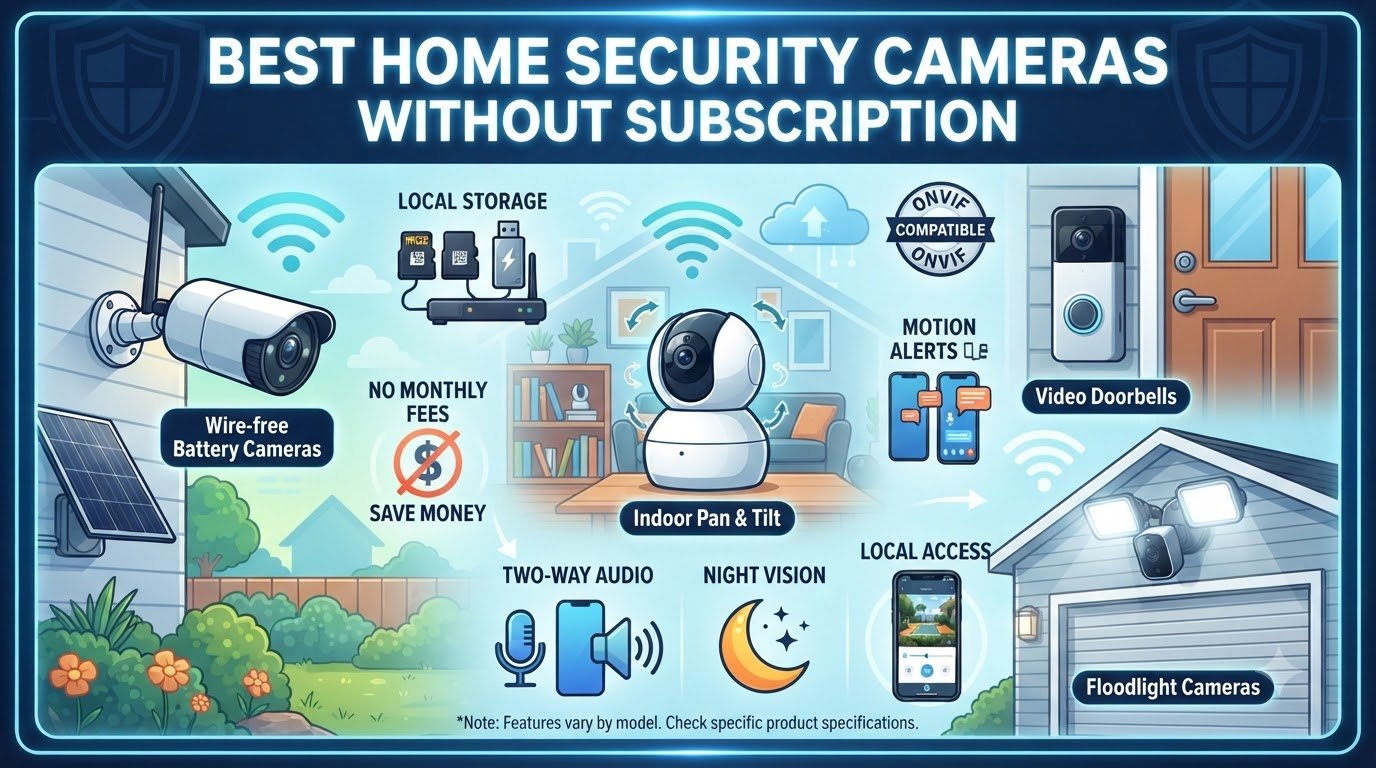 best home security cameras without subscription or wifi